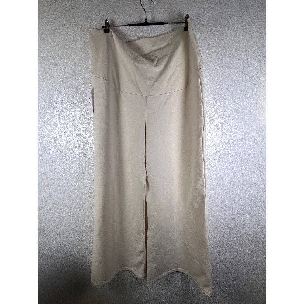 Isabel by Ingrid & Isabel Maternity Wide Leg Lounge Pants Cream XXL NWT